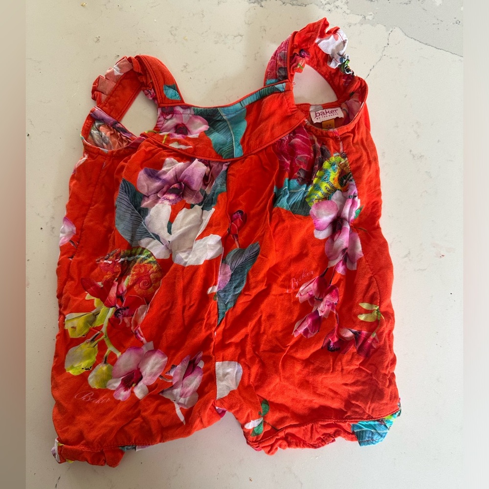 Baby Ted baker onesie 3-6 months red floral